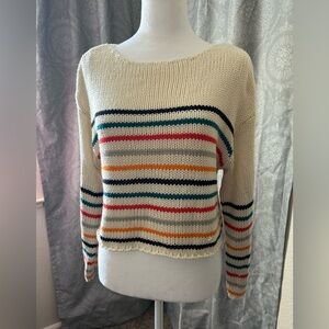 Multi-striped cropped sweater